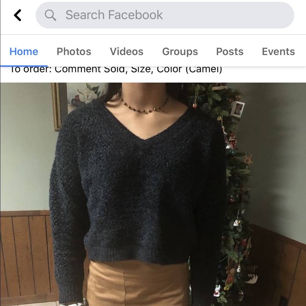 Black sweater crop top